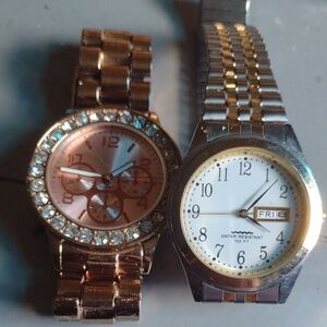 Gold and Silver Watch Set